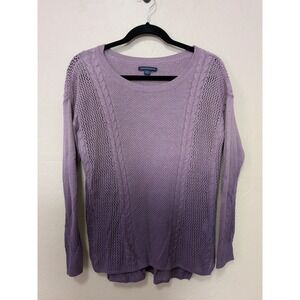 American Eagle Outfitters Purple Ombre Cable Knit Sweater XS Cotton Wool Blend